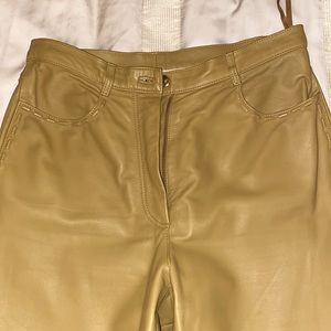 John Carlisle 100% Leather Pants. Size 4. Caramel color.